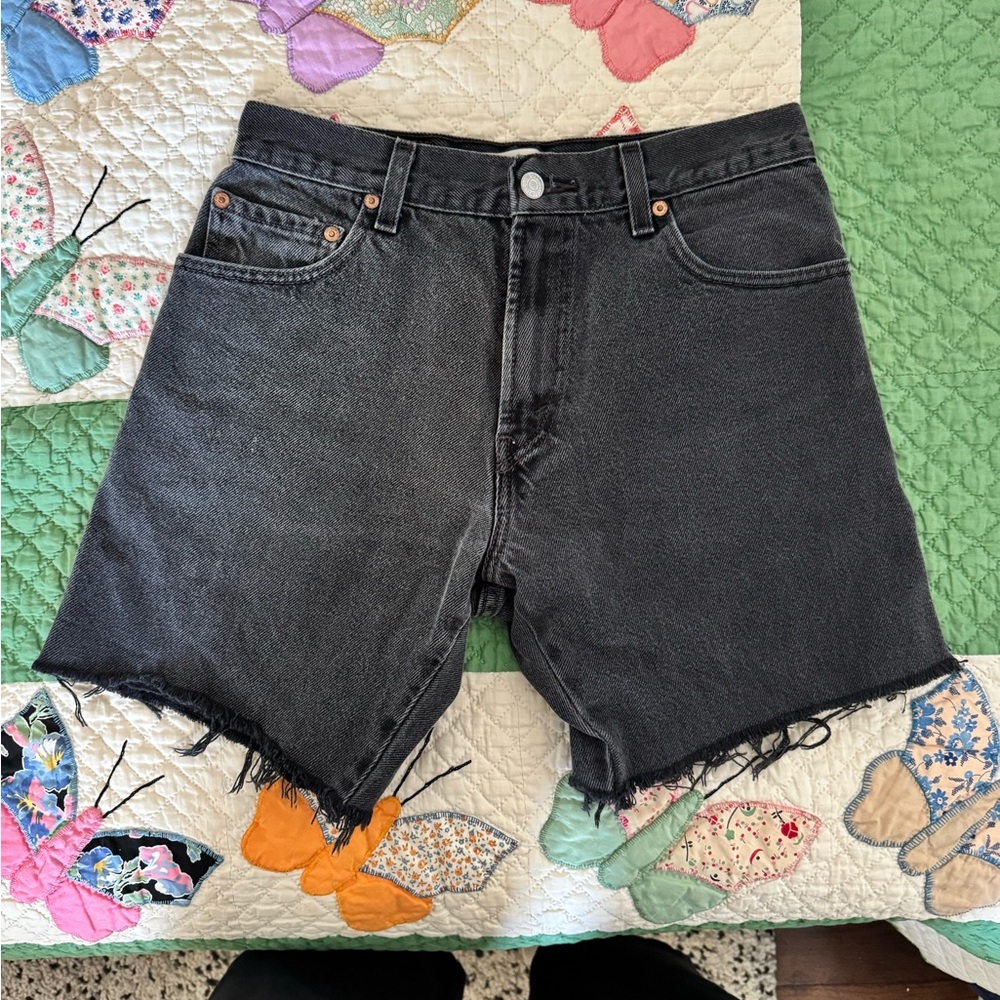 Levi Black Denim Cutoff Shorts